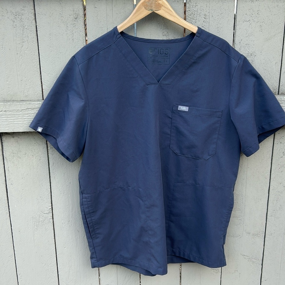 Figs Technical Collection Scrub Top Grey Sz Large